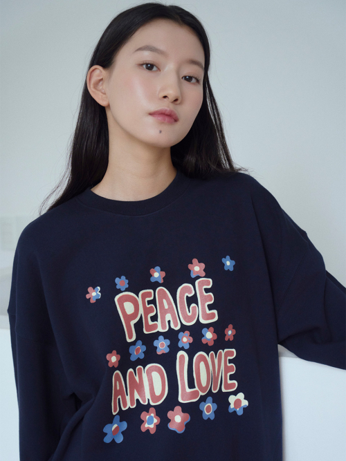 Peace and love Sweatshirt navy