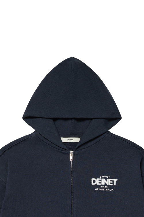 LOST IN SYDNEY ZIP-UP HOODIE IN NAVY