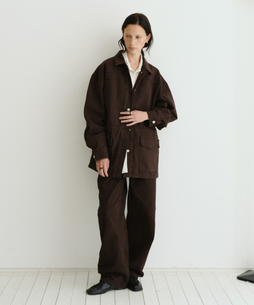 Denim utility jacket Cocoa brown