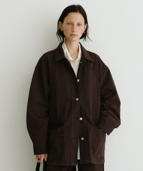 Denim utility jacket Cocoa brown