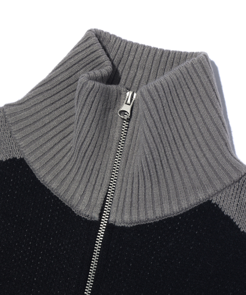 Трикотажный зип-ап с высоким горлом LQ5SU516_BLACK