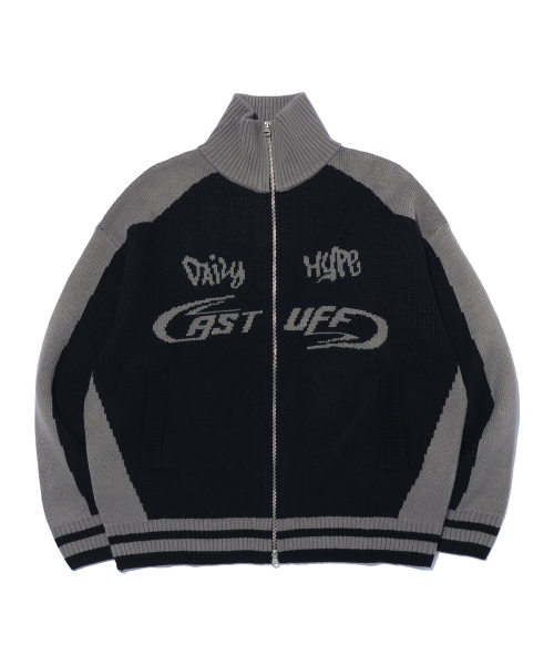 Трикотажный зип-ап с высоким горлом LQ5SU516_BLACK
