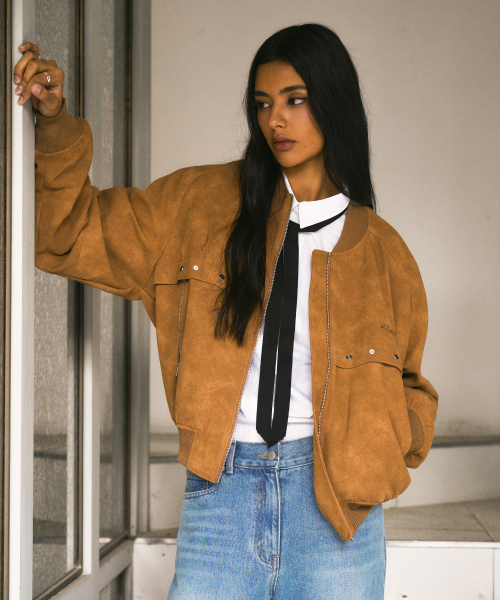 Western Suede Blouson Camel