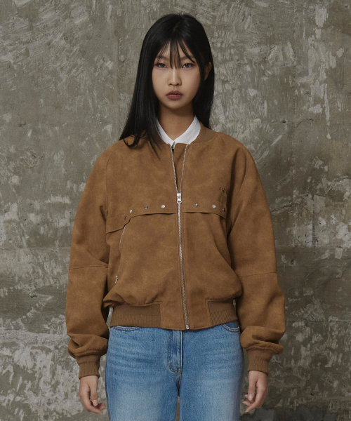 Western Suede Blouson Camel
