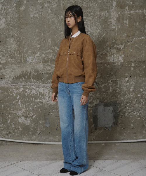 Western Suede Blouson Camel
