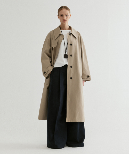 Belted Raglan Trench Coat Beige