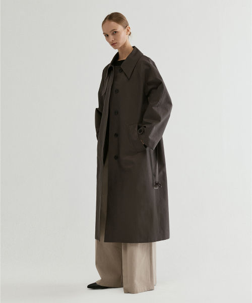 Belted Raglan Trench Coat D/Brown