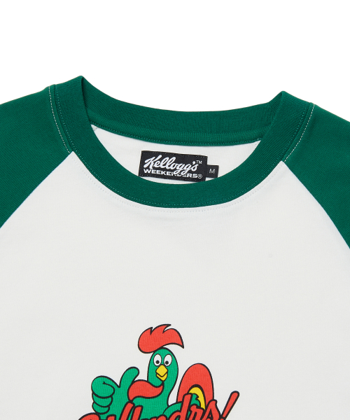 KELLOGGS RAGLAN LS TEE (GREEN)