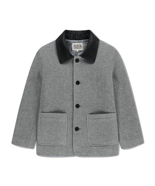 COLLAR POINT HALF COAT gray