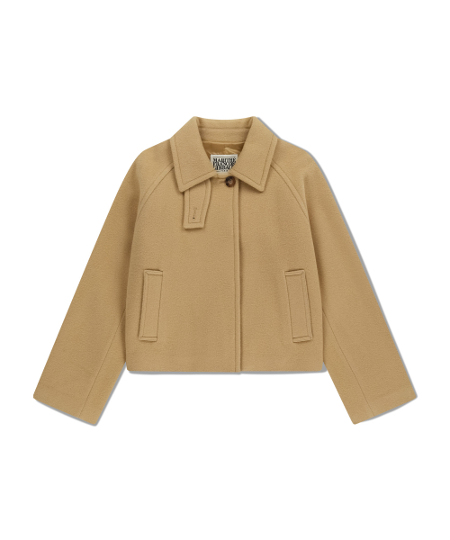W OVERSIZED CROP COAT beige