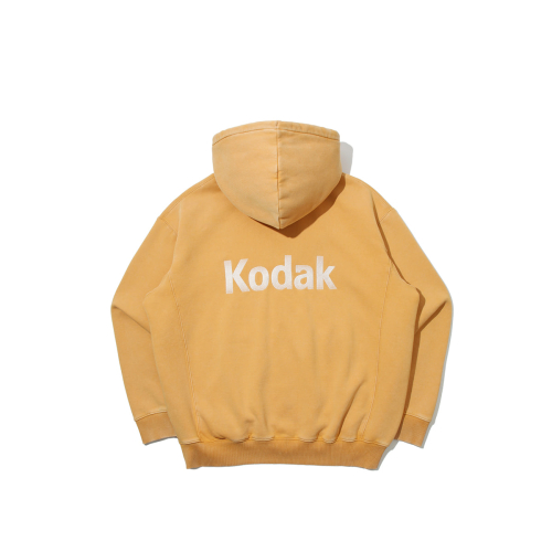 Утепленное худи на молнии с эффектом snow wash YELLOW