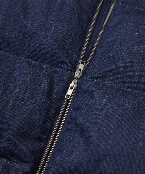 Укороченный джинсовый пуховик Monstro WASHED BLUE