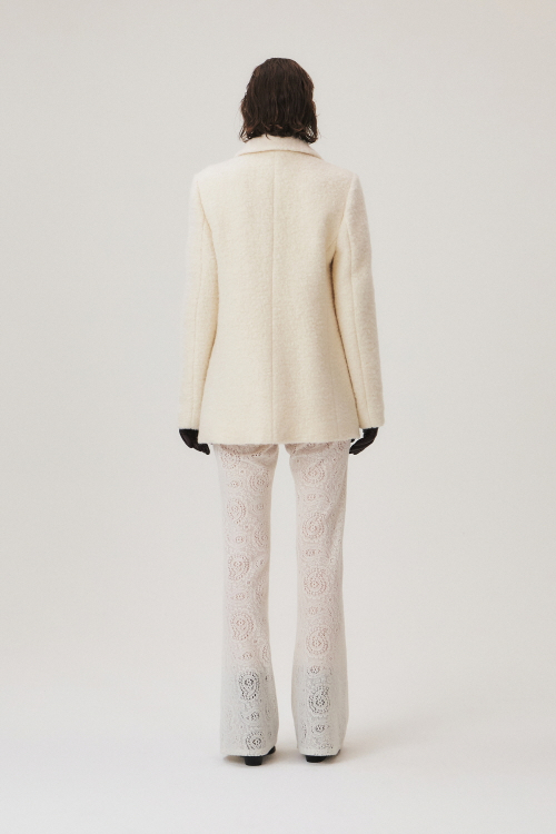 Alpaca Boucle Midi Jacket, Ivory