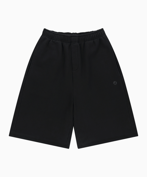 Wide-Leg Bermuda Pants (Black)