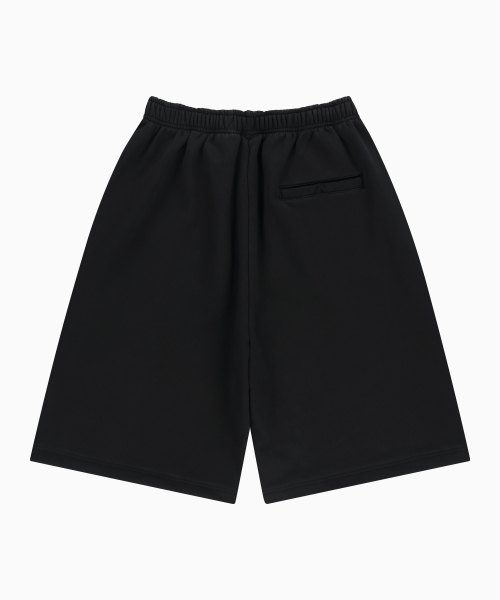 Wide-Leg Bermuda Pants (Black)