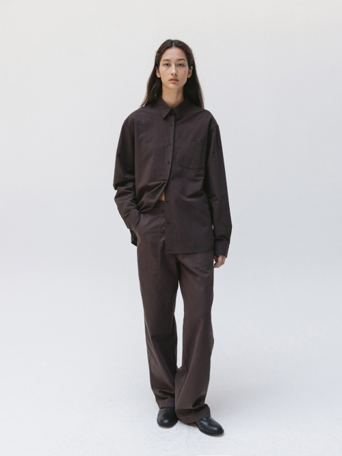 washed plain shirt (french roast)