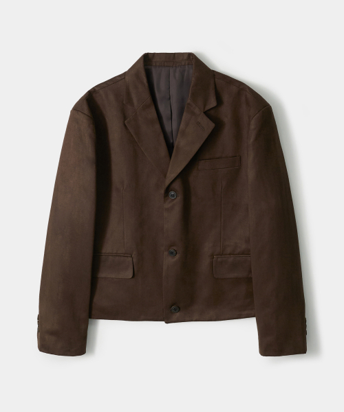 Укороченный блейзер Custom 3b_Suede Brown