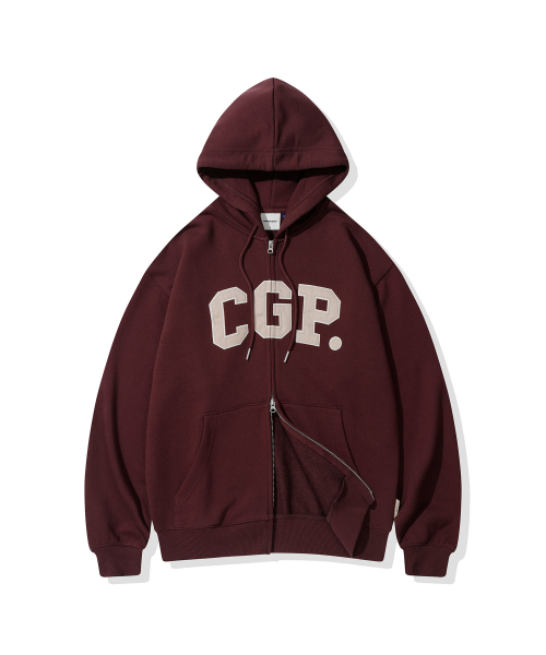 Худи на молнии CGP с арочным логотипом (Burgundy)