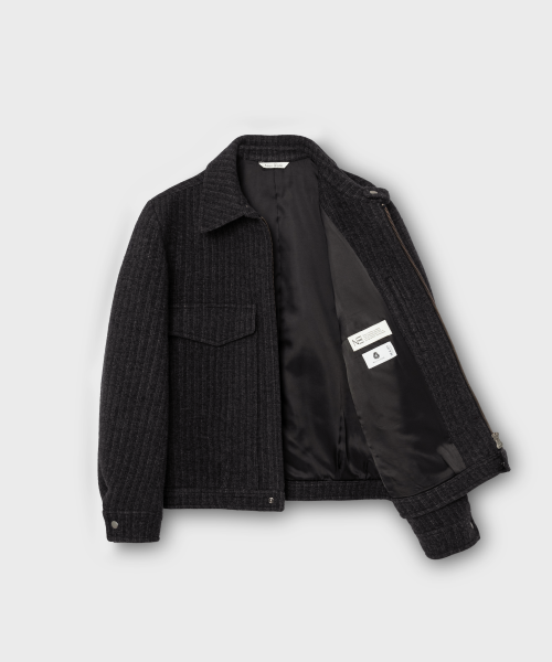 Шерстяной жакет в полоску_GREY STRIPE