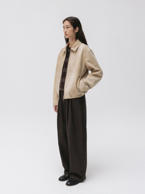harrington jacket (beige suede)