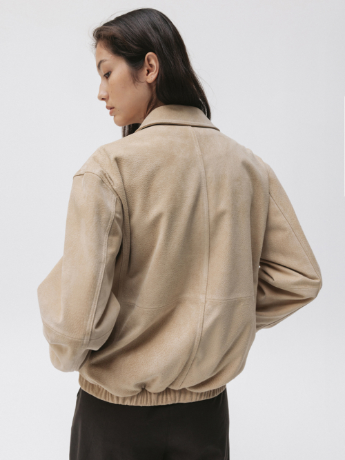 harrington jacket (beige suede)