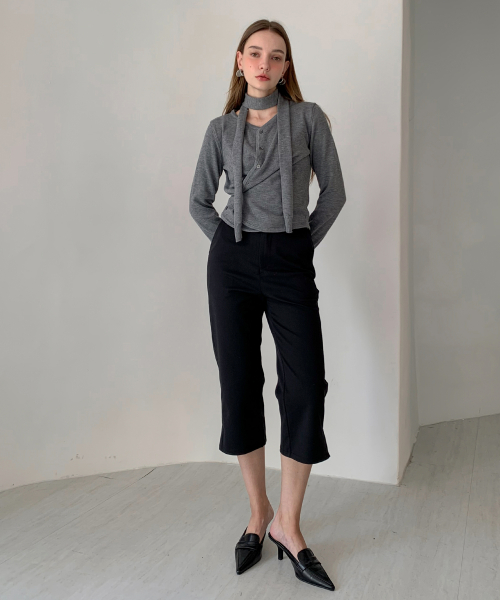 Side Button Two - Way Scarf Cardigan (3colors)