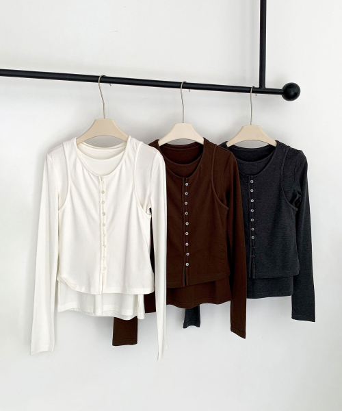 Layered Long Sleeve T - shirt (3colors)