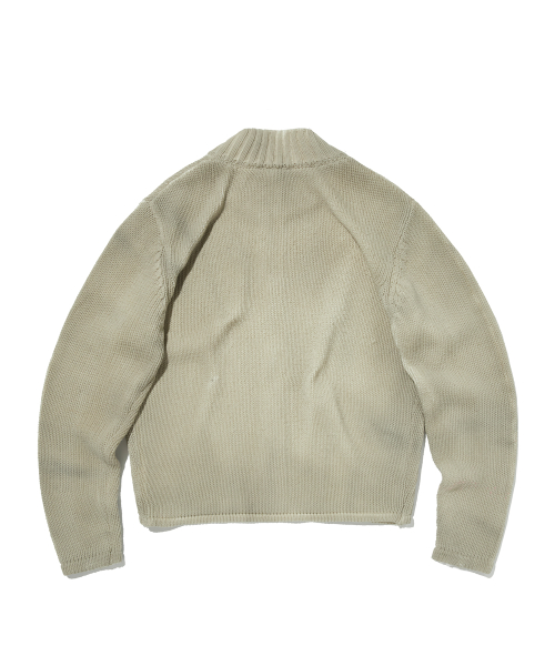 WASHED KNIT ZIP UP [IVORY]