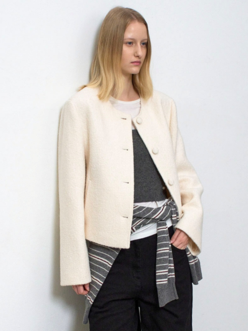 BOUCLE TWEED 4 BUTTON JACKET(JK - 3054)
