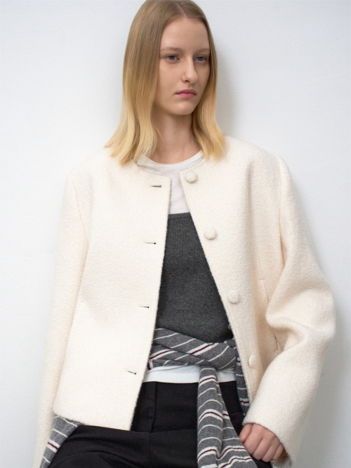 BOUCLE TWEED 4 BUTTON JACKET(JK - 3054)