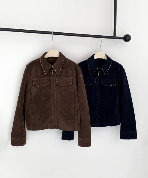 Stud Point Zip - Up Jacket (2colors)