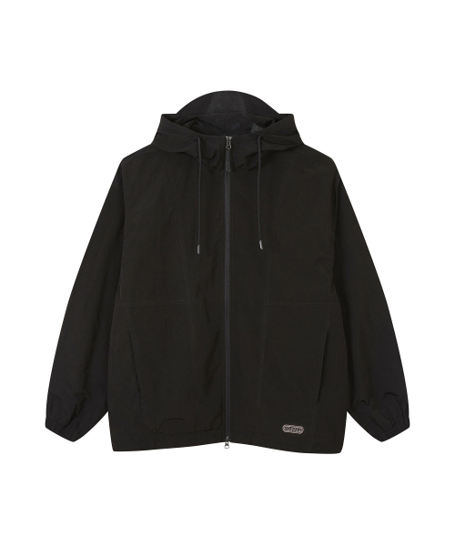 NYLON LINING HOODIE JUMPER (BLACK)