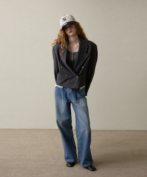 ruffle point jacket gray