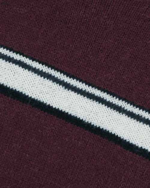 [X]STRIPE ALPACA KNIT BURGUNDY
