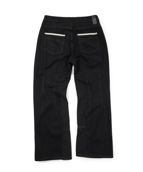CURVED PANEL DENIM PANTS 2.0 (BLACK)