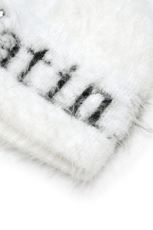 MUSINSA公式 | MATIN KIM MATIN HAIRY KNIT BEANIE IN WHITE