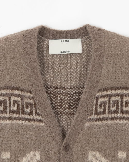 Mohair jacquard vest - BROWN