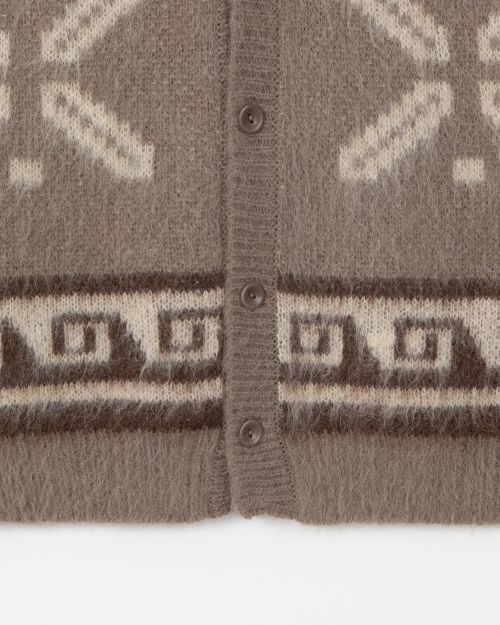 Mohair jacquard vest - BROWN