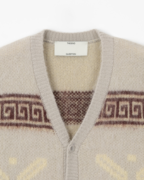Mohair jacquard vest - BEIGE