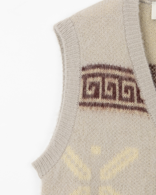 Mohair jacquard vest - BEIGE