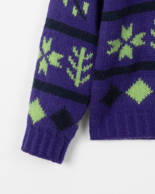 Snow jacquard knit top - PURPLE