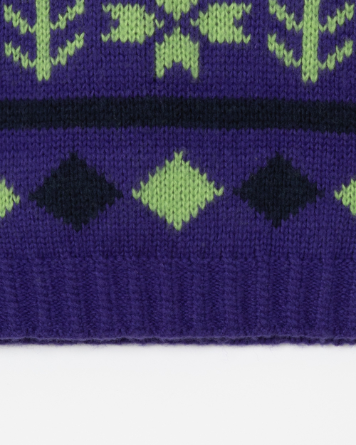Snow jacquard knit top - PURPLE