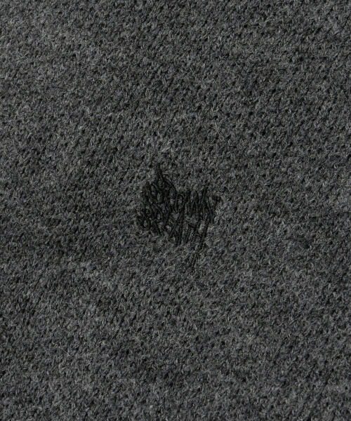 TAG KNIT HOOD ZIP UP - CHARCOAL