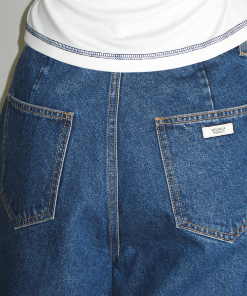 SCALLOP BERMUDA DENIM PANTS MEDIUM BLUE