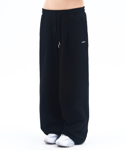BASIC SMALL LOGO SWEAT PANTS BLACK