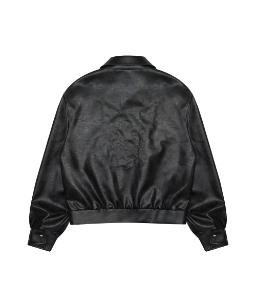 KUROMI VEGAN LEATHER JACKET(BLACK)