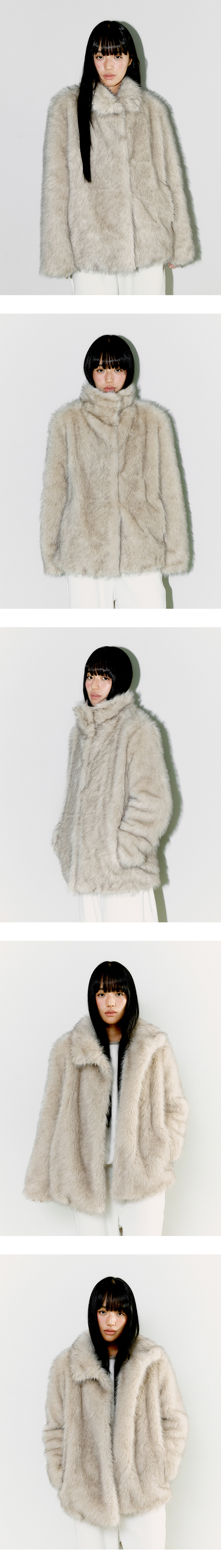 오피쉬(OAFISH) FLUFFY MIX FUR JACKET, LIGHT GRAY - 사이즈 & 후기