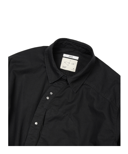CURVED COTTON SHIRTS (BLACK)