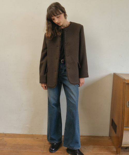 Aubree tweed jacket_Brown(O25-OT02)