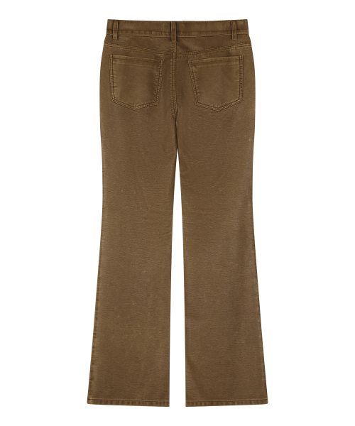 W) VINTAGE LEATHER FLARE PANT BROWN